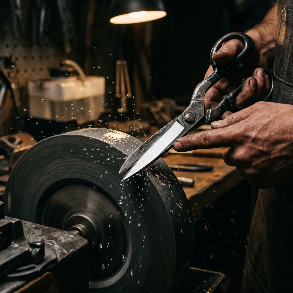 Scissors sharpening wheel